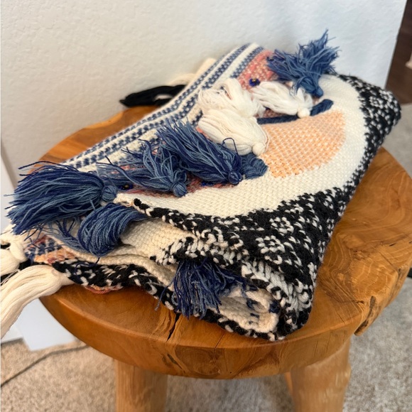 Anthropologie x Hello Hydrangea Knit Patterned Tassel Scarf - Picture 7 of 9